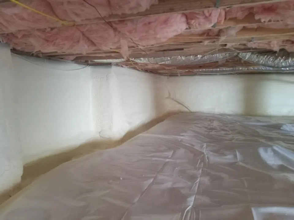 Crawl space encapsulation with closed-cell spray foam for Roof Waterproofing in Garden City